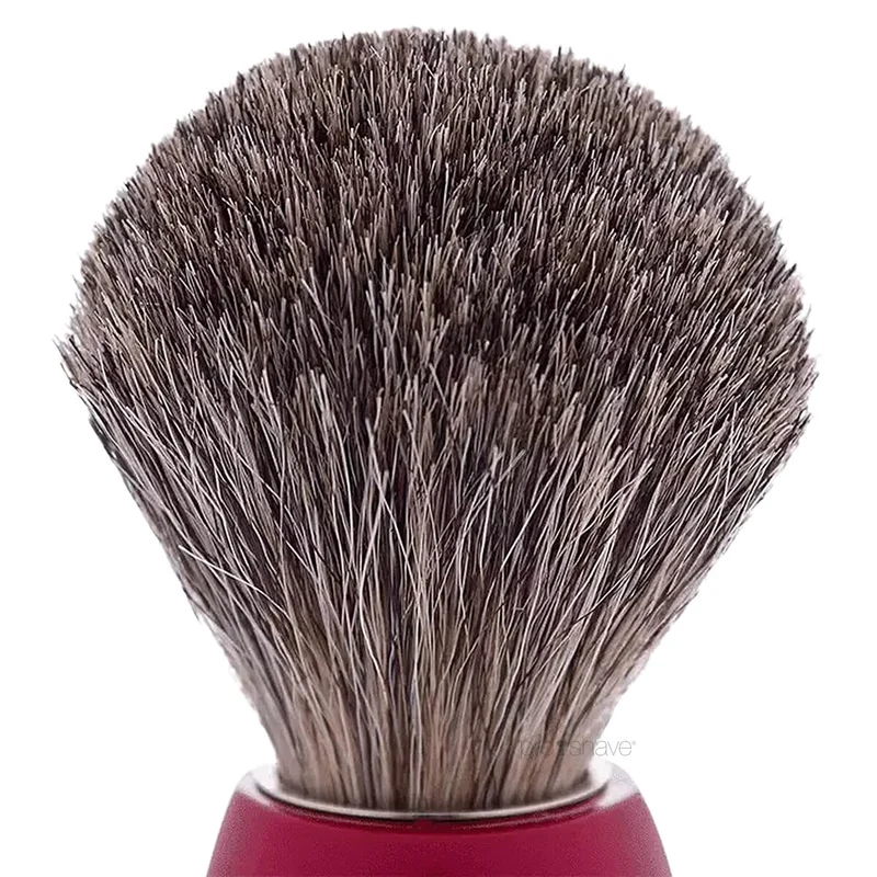 Shaving Brush, Russian Grey Badger & Pearl Red, Essentiel, Size 12