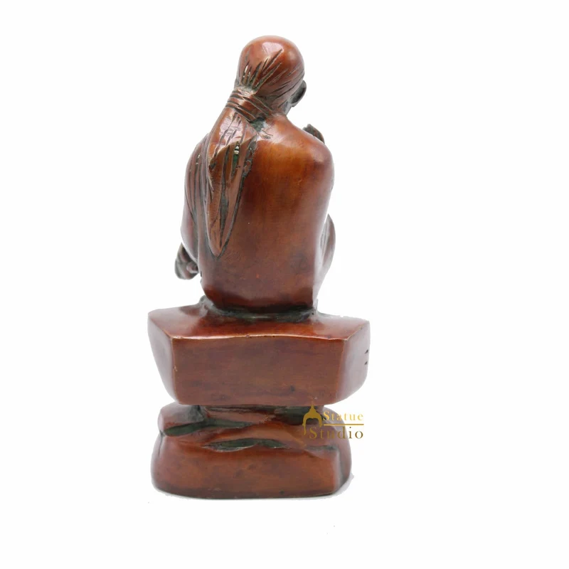 Brass Lord Sai Baba Idol For Pooja Temple Religious Home Décor Gift Statue 7"