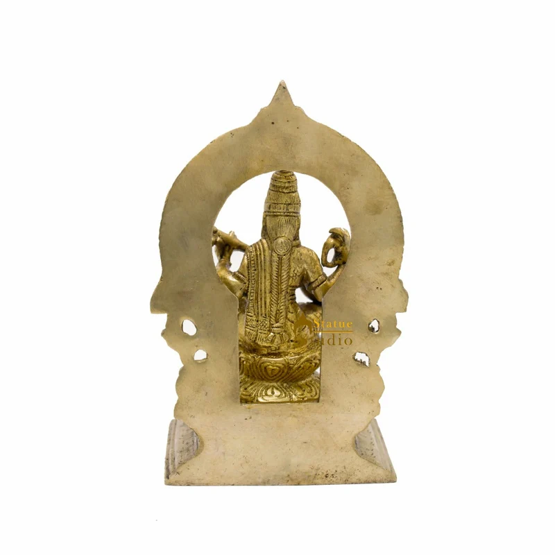Brass Saraswati Idols For Home Office Religious Décor Statue Lucky Gift 7"
