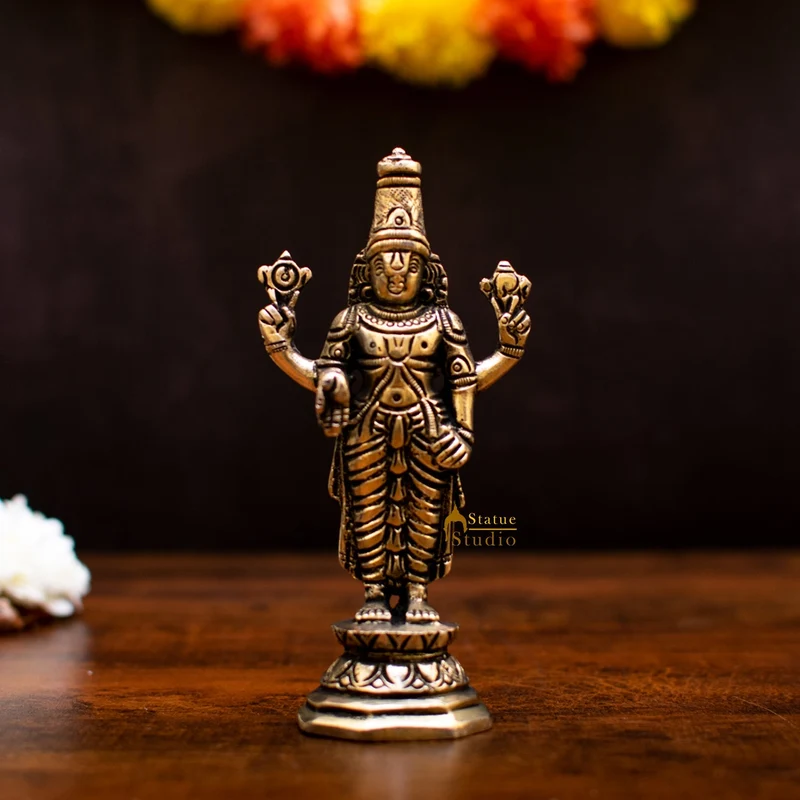 Brass Small Tirupati Balaji Statue 6 inch