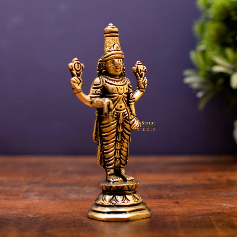Brass Small Tirupati Balaji Statue 6 inch