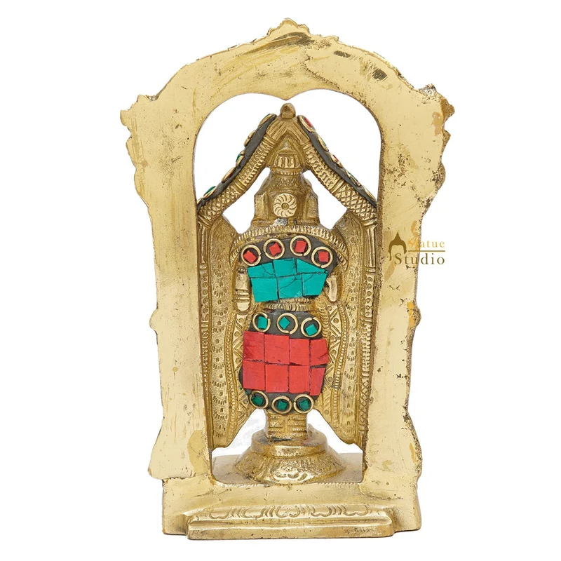 Brass Tirupathi Balaji Venkateshvara Idol Home Pooja Temple Décor Statue 6"