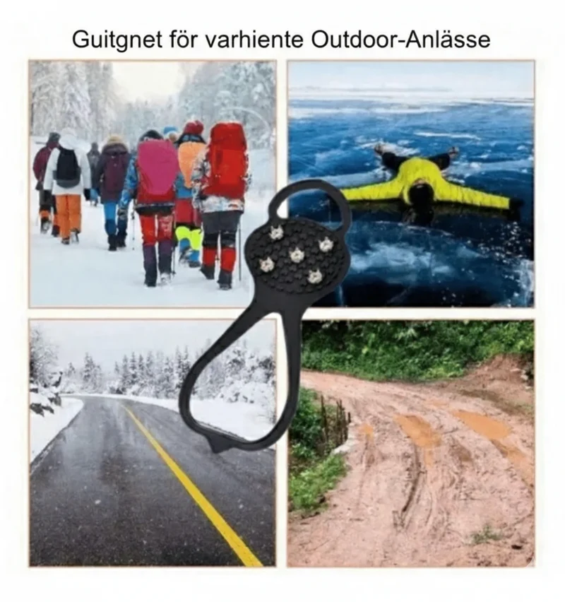 Anti-Rutsch Schuhüberzüge mit 5 Stahlzähnen – Winter Eiskrallen Größe 35–40