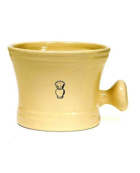 Ceramic Shave Mug, Apothecary Style, Cream Porcelain - No Logo