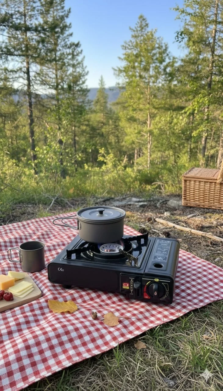 Gaskocher Campingkocher Gas Kocher Camping Herd Tischgrill Notfallkocher Koffer