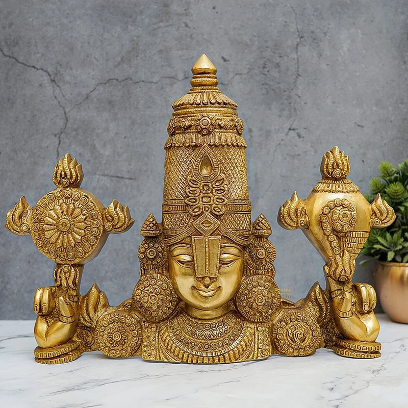 Brass Tirupati Balaji Face Wall Hanging 20 inches