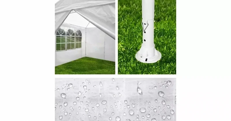 Gartenpavillon 3x3 m Grün mit 4 Seitenwänden – Partyzelt Gartenzelt mit Stahlgestell & PE-Dach für Garten, Terrasse und Events