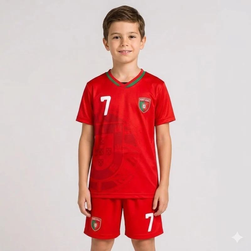 Portugal Kinder Fußball Trikot Set Shirt Hose FanSet WM EM Kinder