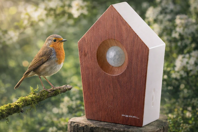 Vogelgesang Box mit Bewegungssensor 120 Sekunden – Naturgeräusche in Holzoptik