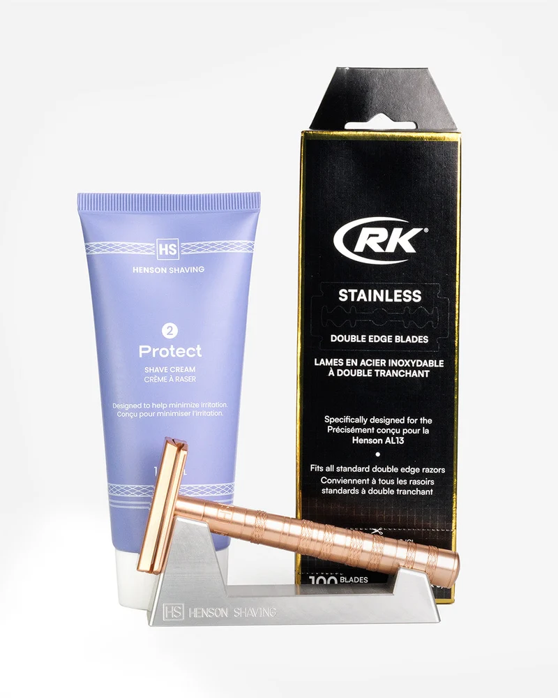 The Vibrant Copper Set: Henson AL13 Razor Bundle + 2-Year Supply