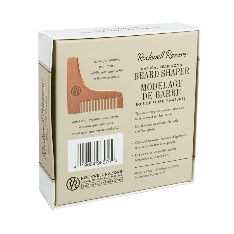 Rockwell Razors Natural Pear Wood Beard Shaper (Case pack of 4)