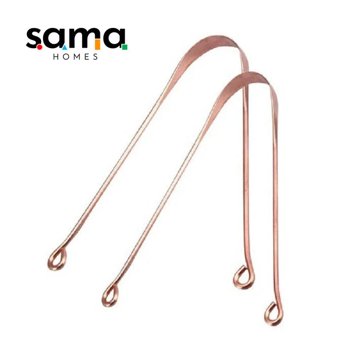 Pure Copper Ayurvedic Tongue Scraper - Set of 2 (Classic Loop Design)