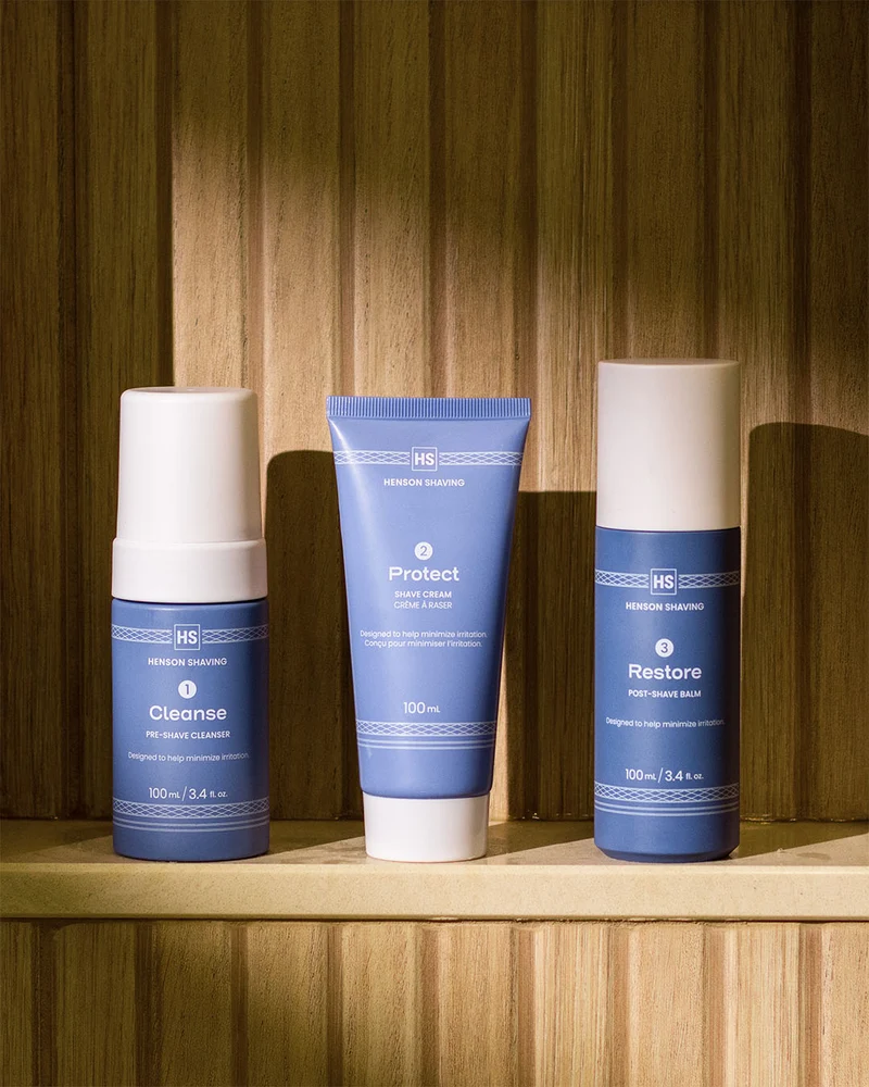 Henson Shaving 3-Step Skin Routine Bundle (Prep, Shave, Post)