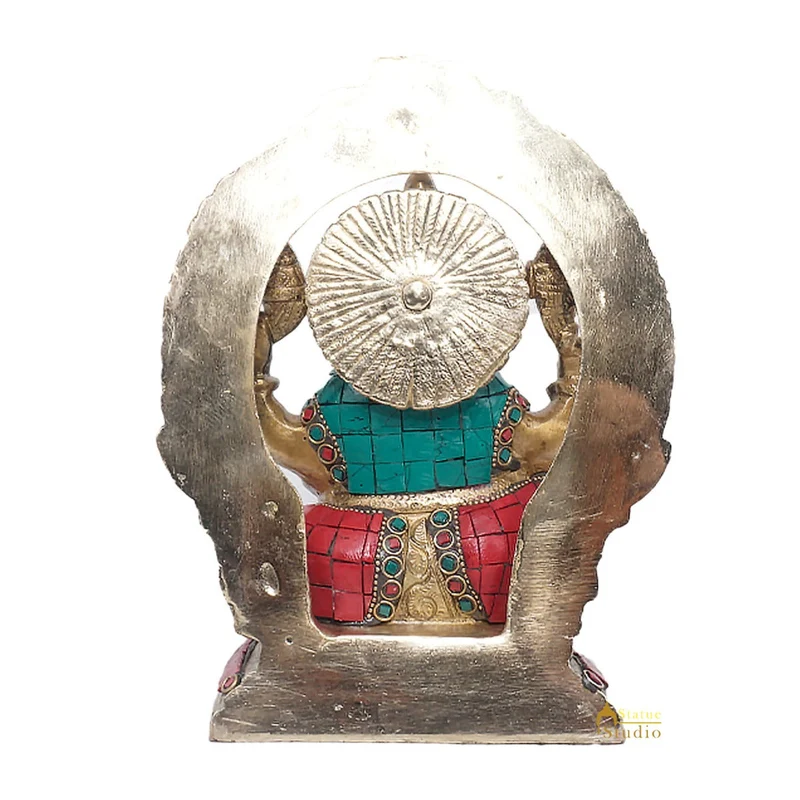Brass Antique Ganesha Statue Ganpati Sitting Idol Home Pooja Room Décor Gift 8"