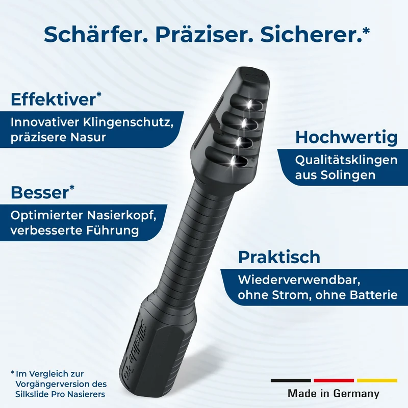 Silkslide Pro®: Nasenhaar Rasierer V4 | Set mit Keramikständer