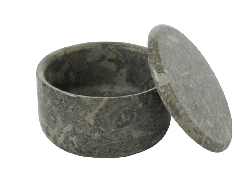 Stone Marble Bowl with Matching Lid (Large) - No Logo