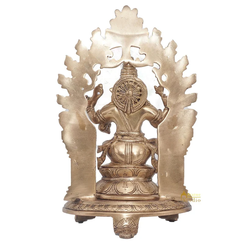 Brass Ganesha Idol Ganpati Statue For Home Office Décor Gift 11"