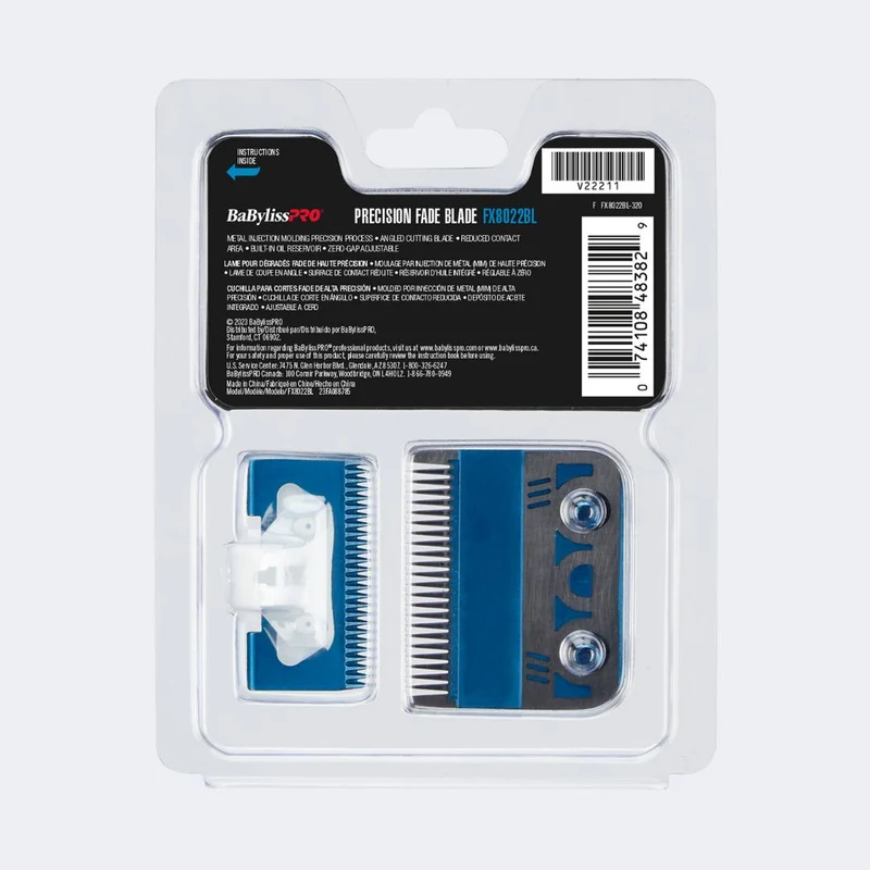 BabylissPro Blue Titanium Metal - Injection Molded (MIM) Precision Fade Blade (22 Teeth)