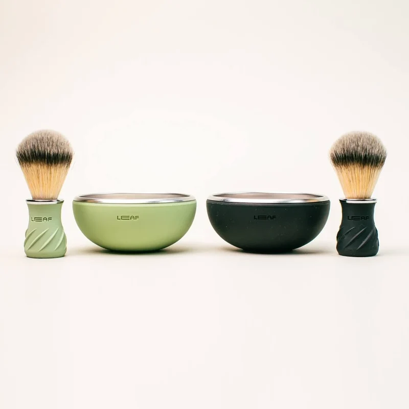 Shaving Brush & Shaving Bowl Set, Green