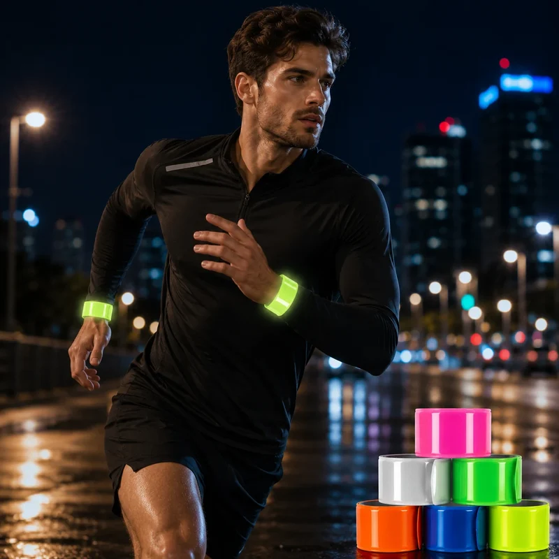 Reflektierende Armbänder Sicherheit Reflektor Band Leuchtarmband Joggen Fahrrad