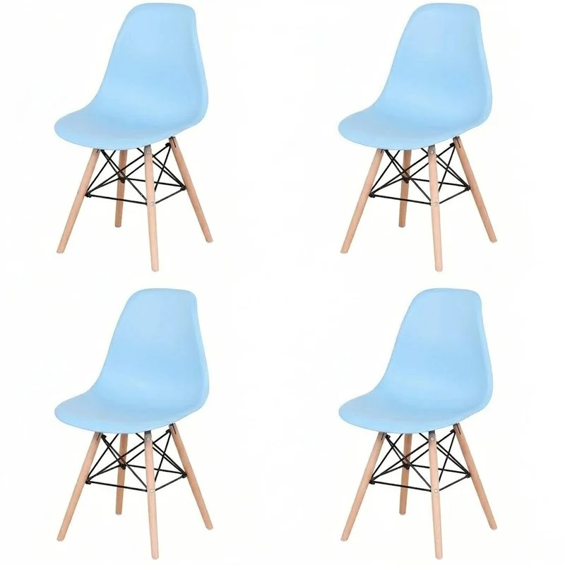 4er Set Esszimmerstühle modern Kunststoff Küchenstuhl Wohnzimmer Stühle Holzbeine 3 Farben