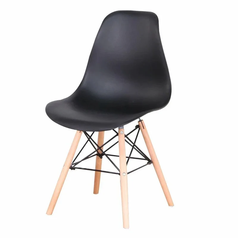 4er Set Esszimmerstühle modern Kunststoff Küchenstuhl Wohnzimmer Stühle Holzbeine 3 Farben
