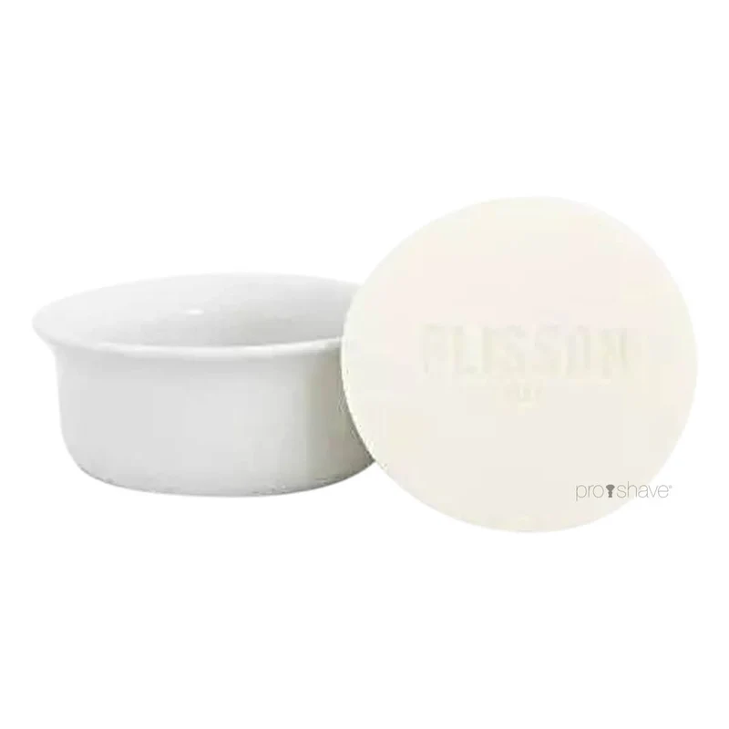 Limoges Porcelain bowl with shaving soap and lid in zebrano