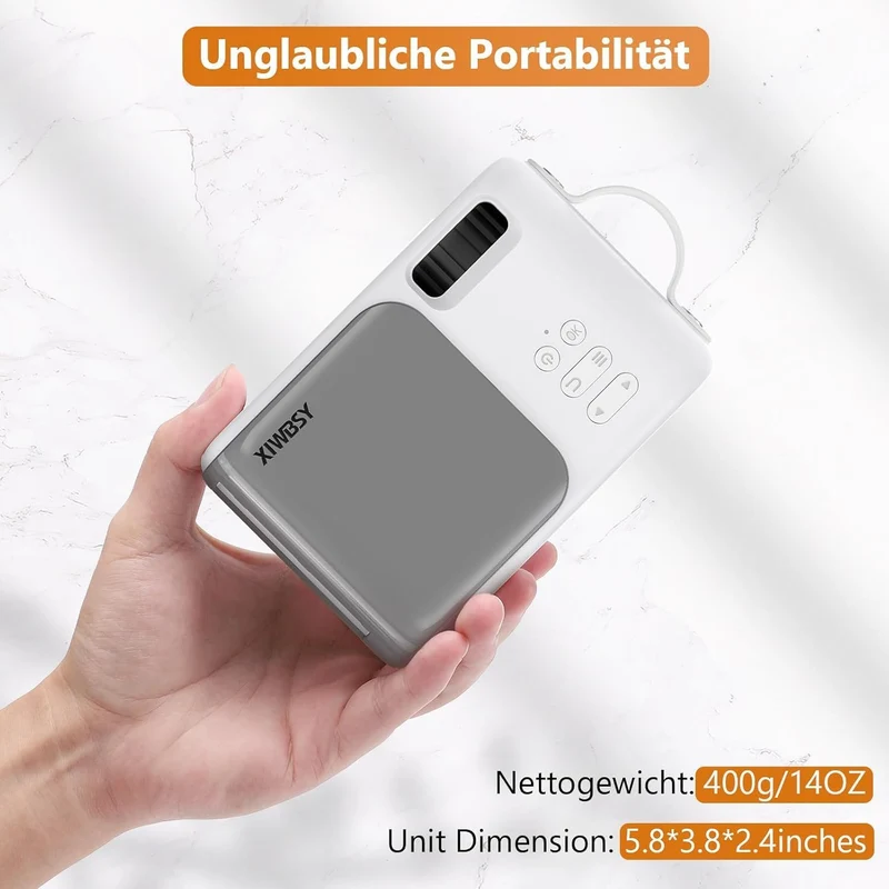 Mini Beamer 10000 Lumen 1080P WiFi Bluetooth LED Projektor Tragbar 🎬Full HD 5G