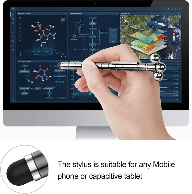 Magnetischer Kugelschreiber Multifunktion Stressabbau Stift Schwarz Gadget
