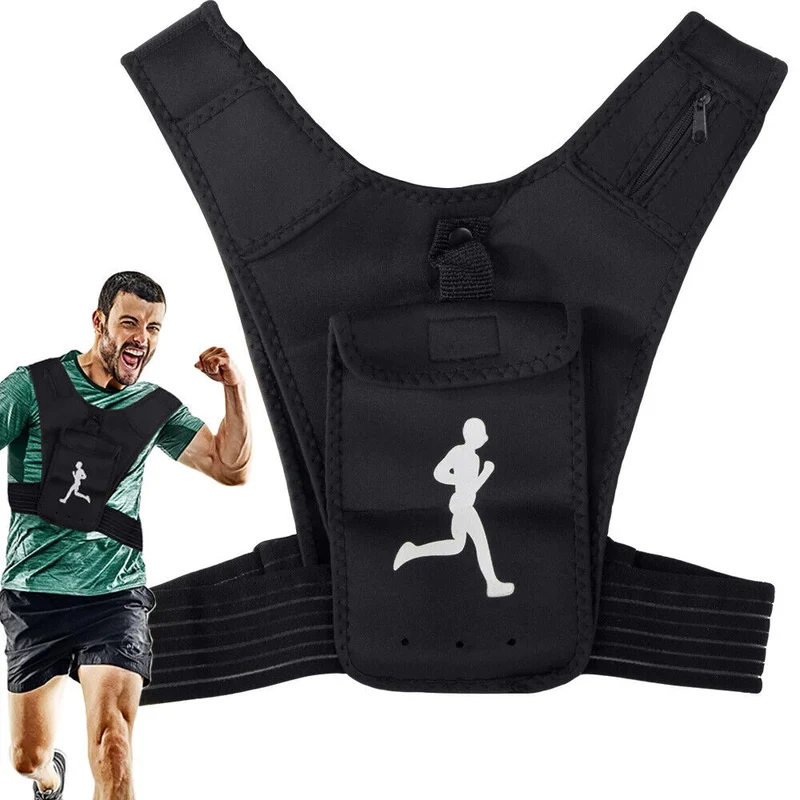 Reflektierende Sicherheits-Laufweste mit Handytasche & Verstellbarem Gurt – Für Jogging, Radfahren & Outdoor