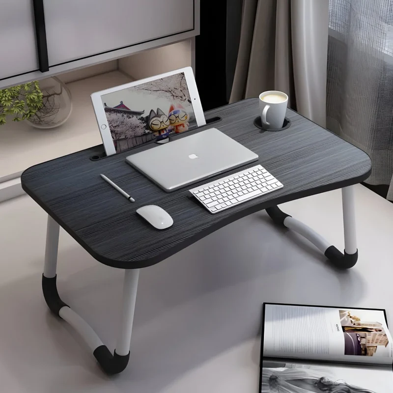 Klappbarer Laptoptisch 60x40 cm Betttisch Laptop Tablett Tisch für Sofa Schwarz