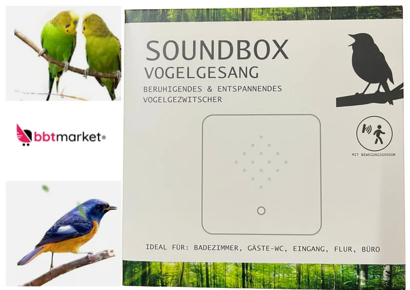 Soundbox Vogelgezwitscher Naturgeräusche Vogelgesang Box mit Bewegungsmelder