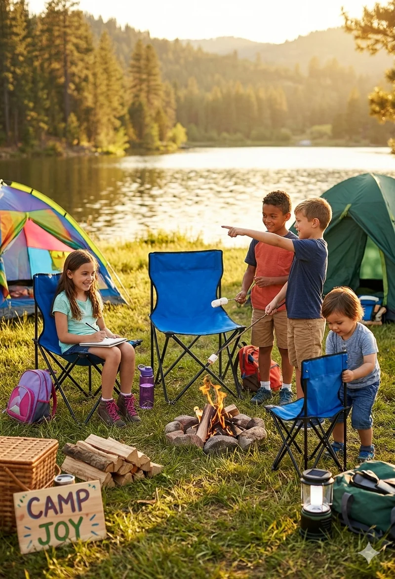 Campingstuhl Klappbar mit Getränkehalter – Angler Garten Festival Strand