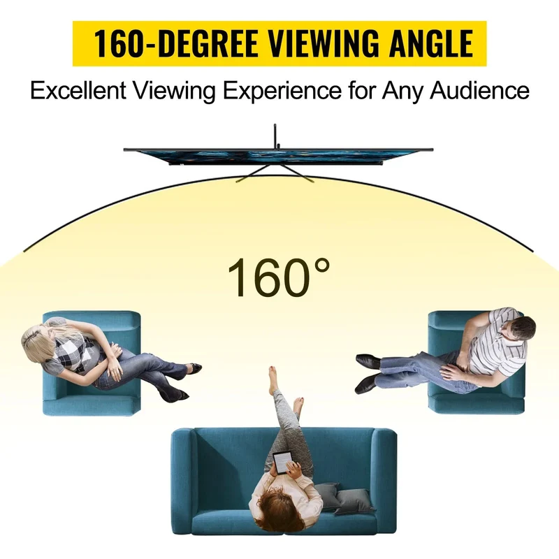 Beamer Leinwand mit Stativ 70–150 Zoll Auswahl – 16:9 Projektor Leinwand für Heimkino, Präsentationen und Outdoor Kino