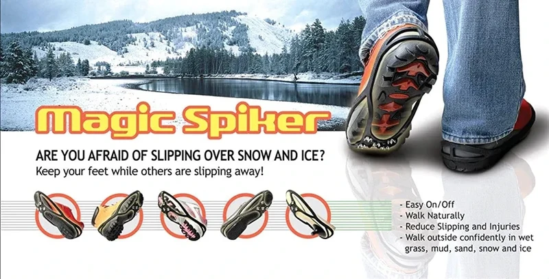 Kinder Schuhspikes 5 Metallzähne – Rutschfeste Eiskrallen für Schuhe | Anti-Rutsch Schneespikes für Eis & Schnee
