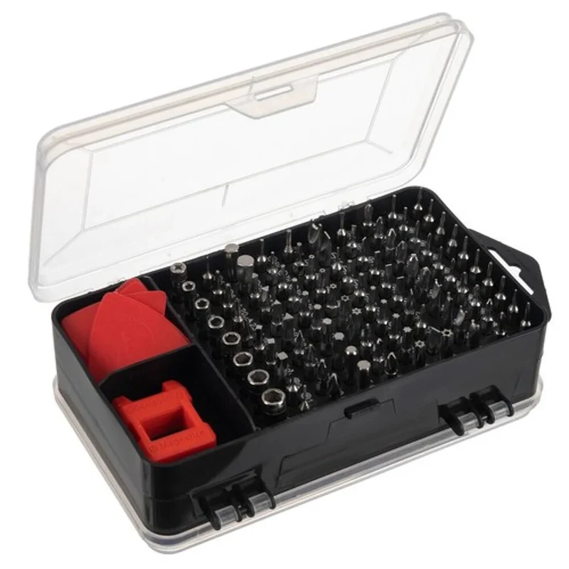 110-tlg. Feinmechanik Werkzeugset mit Koffer – Magnetisierer & Bits