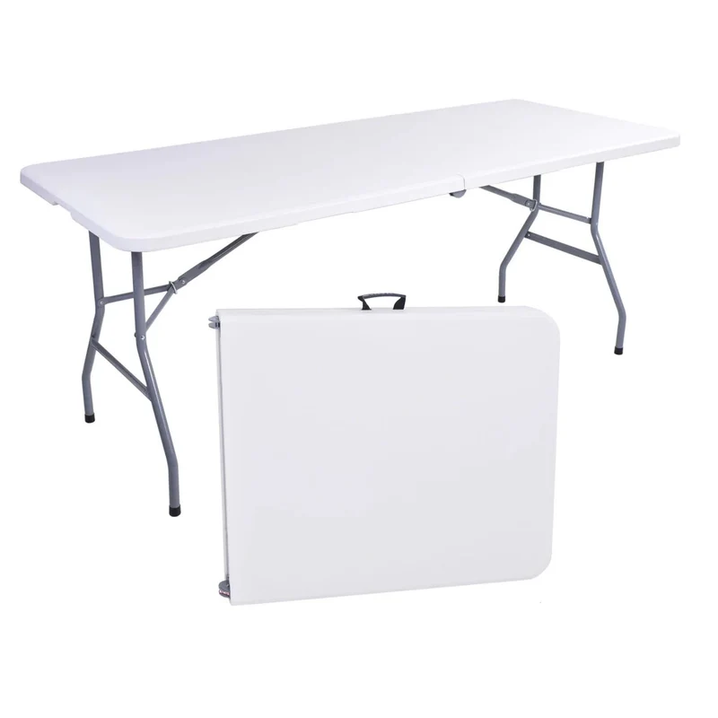Klappbarer Gartentisch 180cm mit 2 Bänken Festzeltgarnitur Camping Gartenmöbel