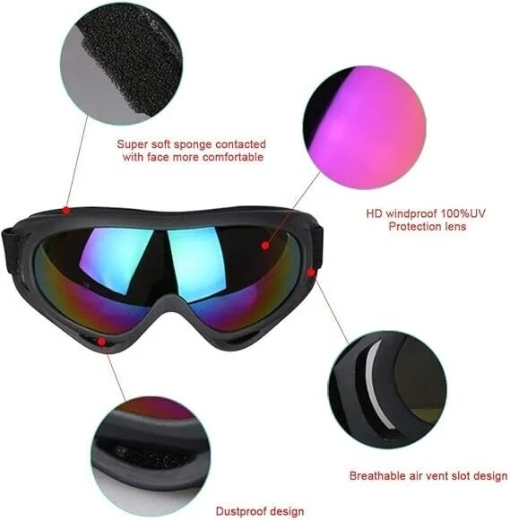 Skibrille & Snowboard Brille mit UV400 Schutz – Anti-Fog, Helmkompatibel, Unisex 1 stück