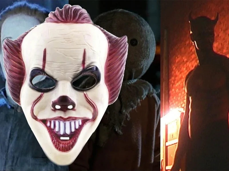 Halloween Pennywise Clown Maske – Horror Cosplay Maske für Erwachsene, Weiß