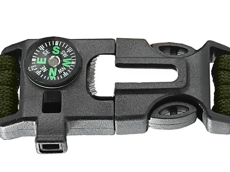 Survival Armband 5in1 mit Paracord, Kompass, Feuerstarter & Pfeife – Outdoor Notfallarmband für Camping, Wandern und Trekking