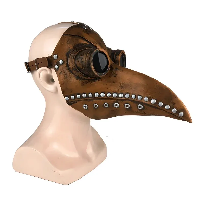 Pestdoktor Maske Braun aus Latex – Schnabelmaske für Halloween, Steampunk, Cosplay, Kostüm & Horror Party