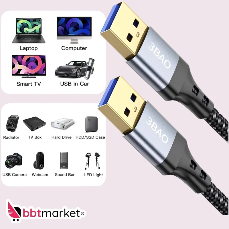 USB 3.0 Kabel 1m 2m NYLON Verlängerungskabel A-Stecker Verlängerung Super Speed