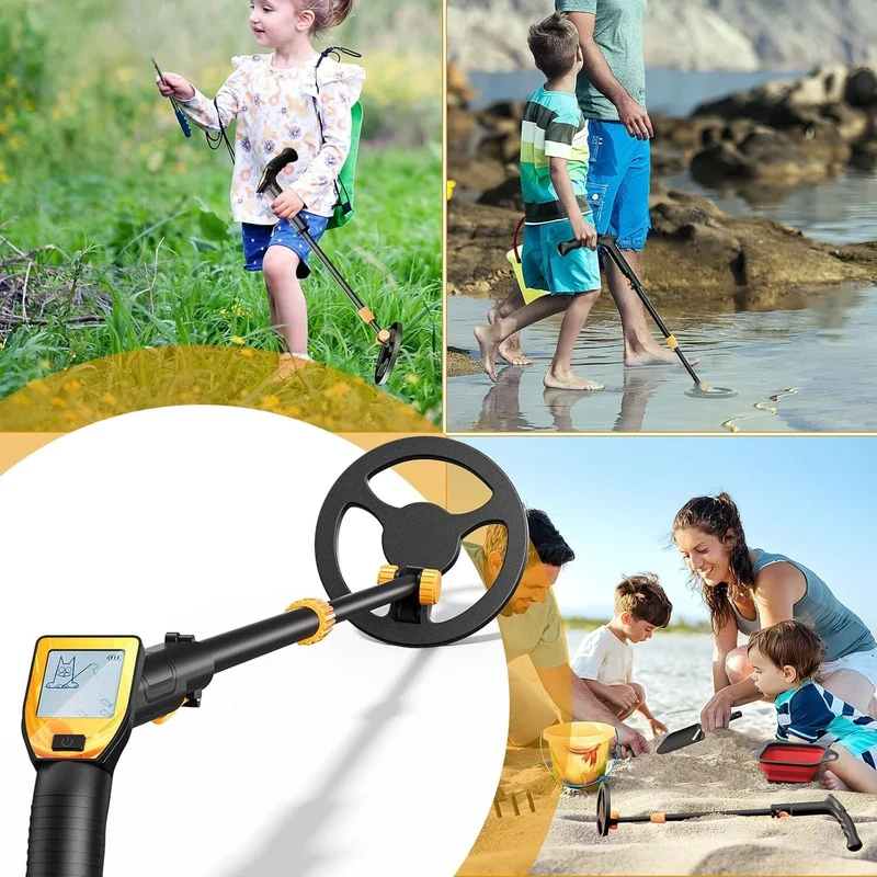 Profi Metalldetektor Set Kinder Wasserdicht LCD Schatzsuche mit Zubehör