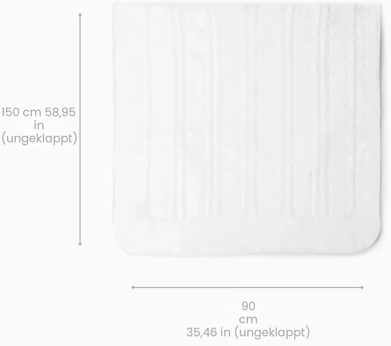 Medisana HU 665 Wärmeunterbett 150 x 80 cm – elektrische Heizdecke mit 3 Temperaturstufen, Kabelfernbedienung & Überhitzungsschutz