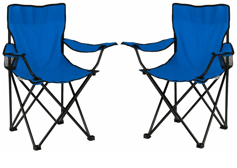 2x Faltstuhl Campingstuhl Anglerstuhl Grün mit Getränkehalter & Tragetasche