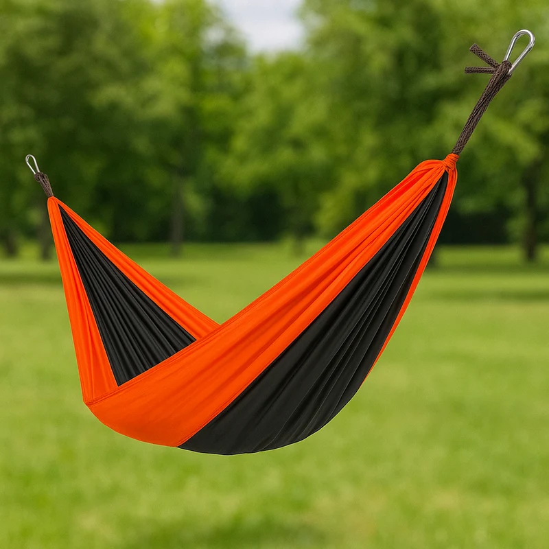 Ultraleichte Hängematte 275x140 cm – bis ca. 200 kg belastbar, inkl. Karabiner