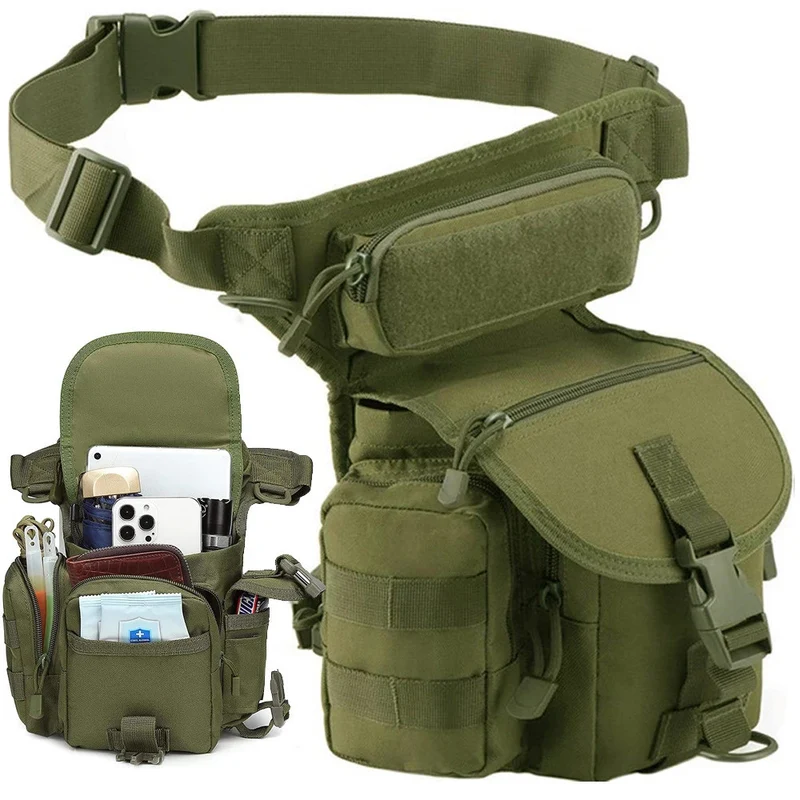 Taktische Militär Beintasche Hüfttasche Wasserdicht – Outdoor Tasche für Motorrad, Wandern, Camping, Angeln und Freizeit