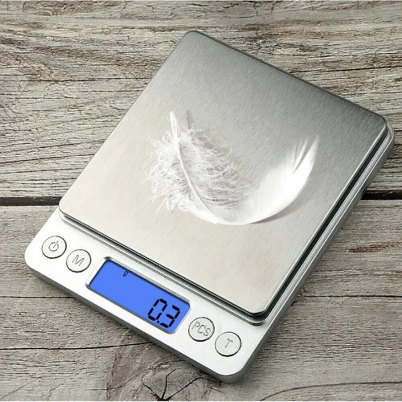 Digitale Küchenwaage 0,1g-500g Genauigkeit LCD Display mit 2 Schalen & Tara