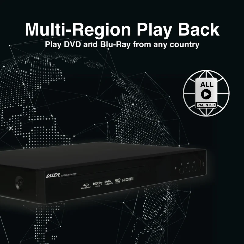 Laser Blu Ray Player with Multi Region Playback and HDMI