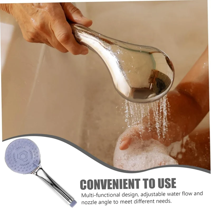 Duschkopf 5 Funktionen Handbrause – Wassersparender Brausekopf mit Antikalk, Abnehmbarer Duschkopf aus ABS Kunststoff, Komfortabler Hotelduschkopf, Einfache Montage